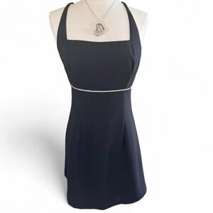 XOXO Black Mini Dress with Rhinestone Accent - Size Small